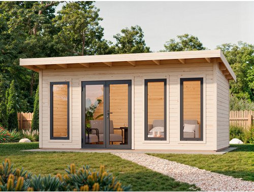 Palmako Holz-Gartenhaus Aurelia Pultdach in Braun mit modernem Design, B/T: 530 x 300 cm - Bild 3
