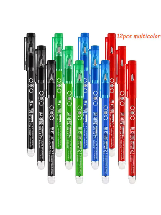 Kissbuty Hitzeempfindliche Gelstifte mit Kugelspitze, löschbare Tintenstifte 0,7 mm in Schwarz, Blau, Rot und Grün - Bild 5