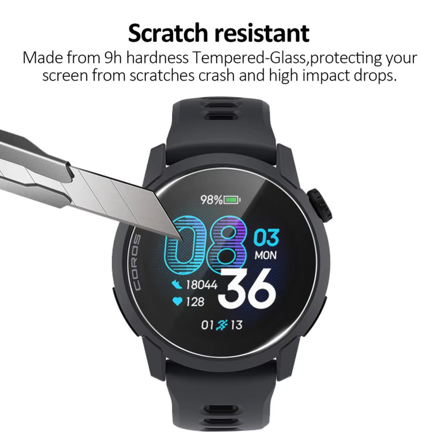 Coros Displayschutz Glas, transparent, Smartwatch-Zubehör - Bild 3