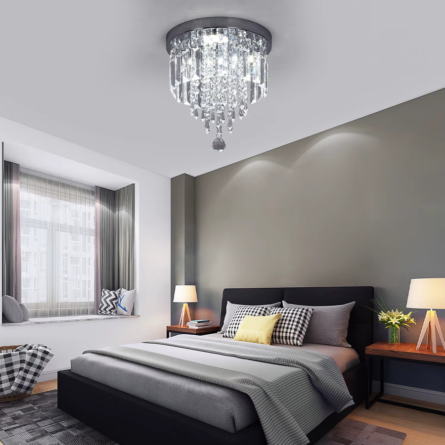 VETRULUS Kristall Kronleuchter Moderne LED Deckenlampe in Transparent mit Warmweißem Licht für Wohnzimmer und Schlafzimmer - Bild 3