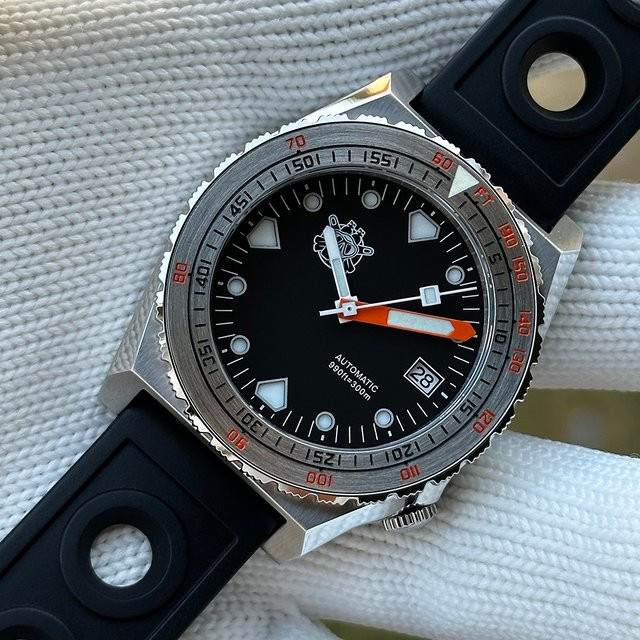 STEELDIVE Taucheruhr, Edelstahl, Saphirglas, 40 mm, Herren, Schwarz - Bild 1