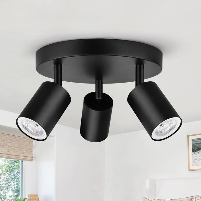 JOYINLED GU10 LED Deckenleuchte im Industriestil für Schlafzimmer und Flur, Schwarz oder Weiß - Bild 1