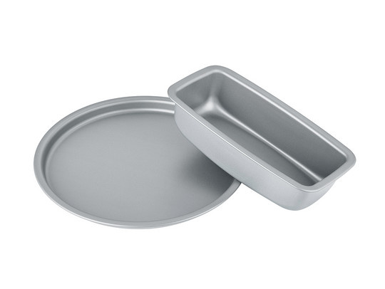 Set aus Pizza-Blech und Kastenform in Silber mit Antihaftbeschichtung - Bild 1