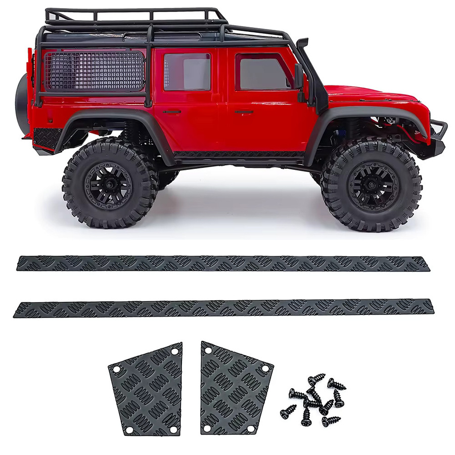 YEAHRUN Defender Metall-Unterfahrschutz Seitenschweller Ansauggitter Verkleidung Hecktür 1/18 RC Crawler Teile - Bild 2