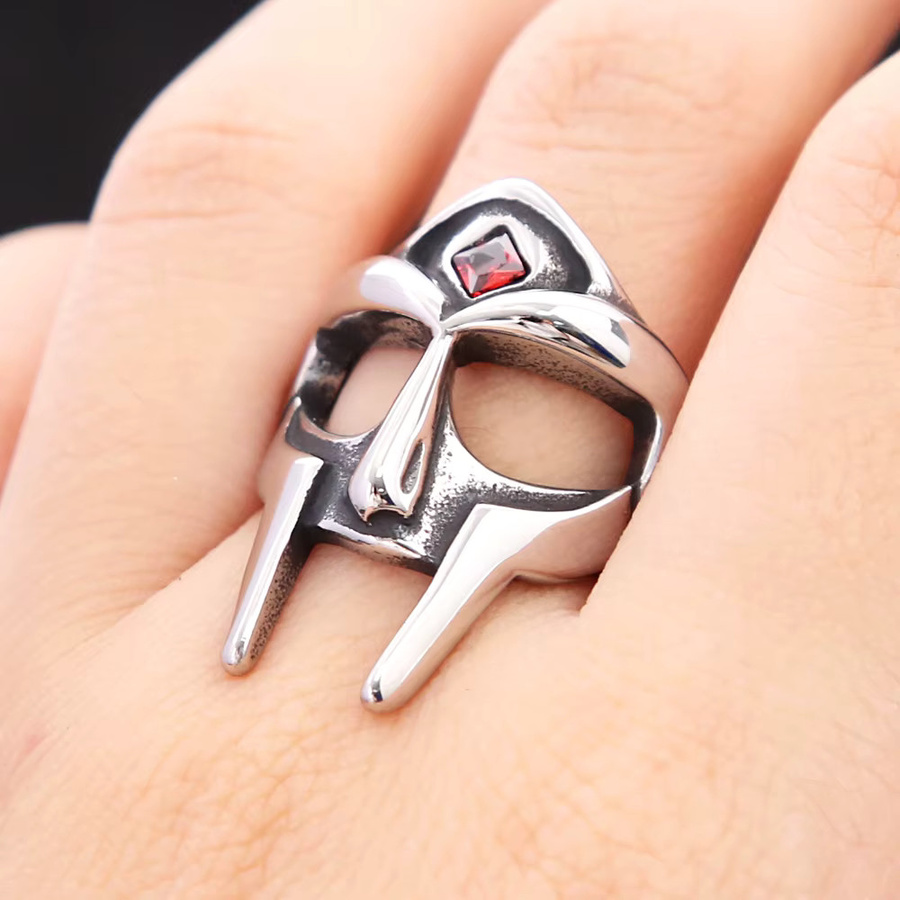 NORTHMAN Ring Edelstahl, Silber, Kristall, Vintage, Unisex - Bild 4