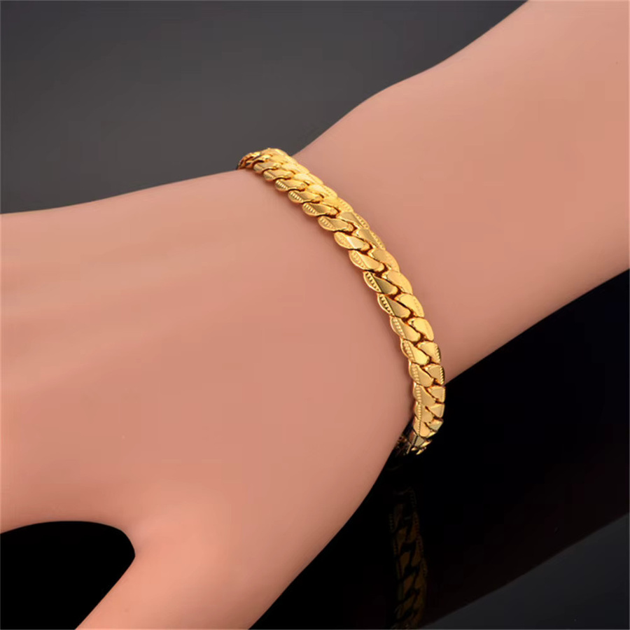 MAGIC ZONE Armband, Schlange Kettenglied, Edelstahl, Gold, Unisex - Bild 2