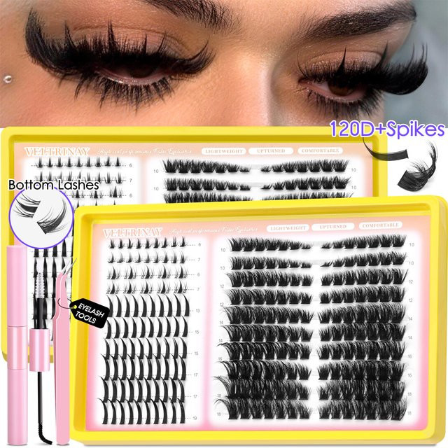 VELTRINAY Wimpern-Cluster-Set Spikes Cat Eye, Unisex - Bild 1