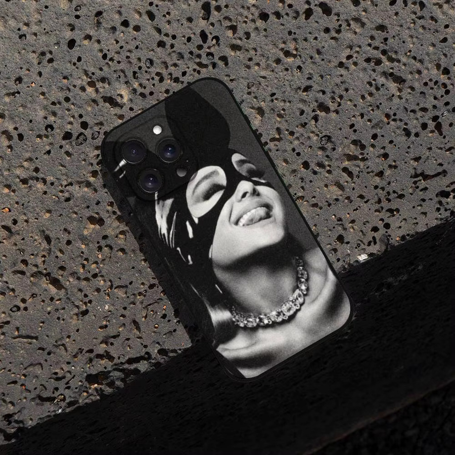 Singer A-Ariana G-Grandes Silikon Handyhülle für iPhone 11 12 13 14 15 16 Pro Max Mini X Xs XR in Schwarz - Bild 6
