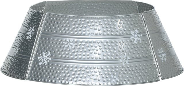HOMCOM Baumrock aus Metall für Weihnachtsbaum in Silber, B/T/H: 66 x 66 x 23 cm - Bild 1
