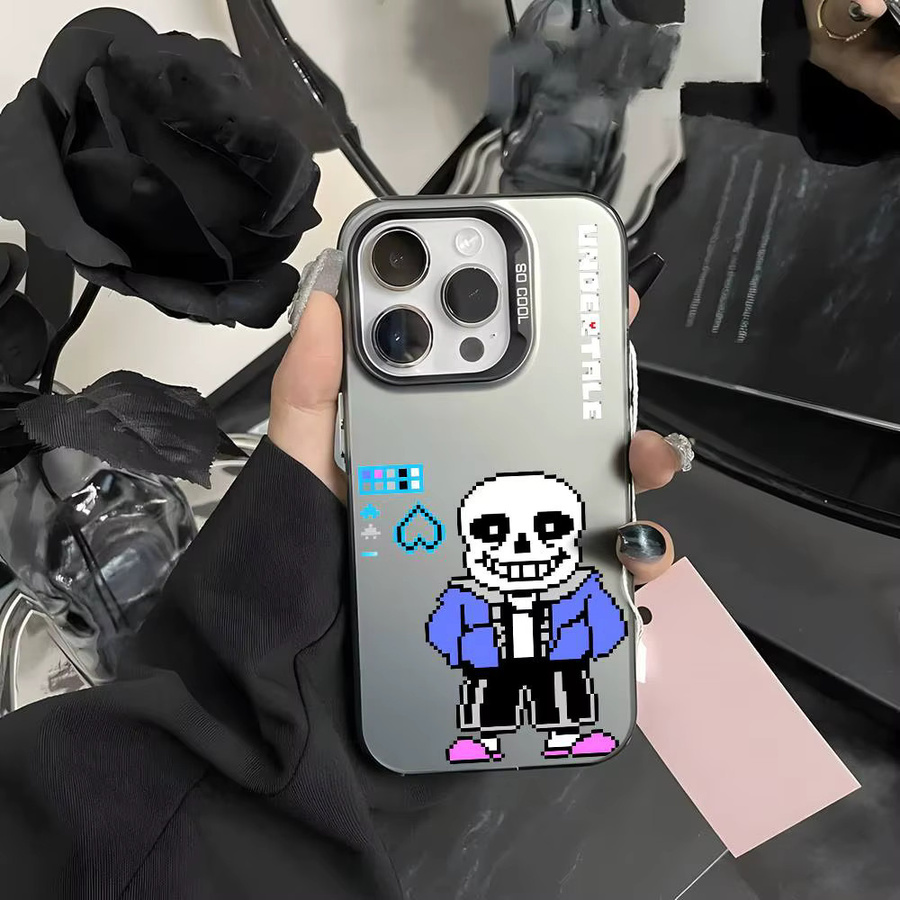 Aurora Funda Handyhülle im Undertale Design für Apple iPhone 17, 16, 15, 14, 13, 12, 11 (Pro Max kompatibel), mehrfarbig, matt mit Laser-Effekt und metallischem Look - Bild 4