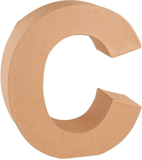KNORR Papp-Buchstabe C in Braun für Tischdekoration zur Geburt und Taufe, Höhe: 17,5 cm, Breite: 15,0 cm, Tiefe: 5,5 cm - Bild 1