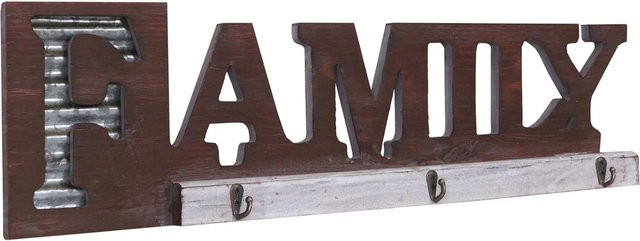 Wandgarderobe MCW A91 Family im Landhausstil aus Holz und Metall in Braun - Bild 2