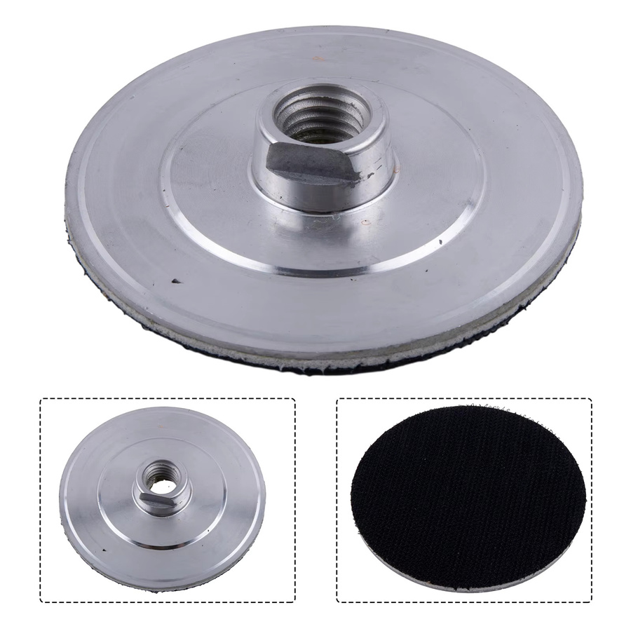 Vibratite Backer Pad Aluminium Basis Halterung für Diamant Polierpads, 4 Zoll, Farbe: Silber, für M10 und M14 Polierer - Bild 2