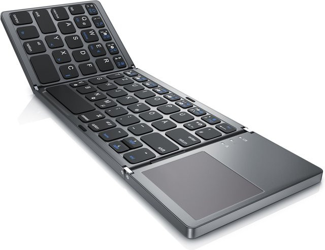 Aplic Faltbare Mini Bluetooth Tastatur mit Touchpad im Super Slim Design, Schwarz - Bild 1