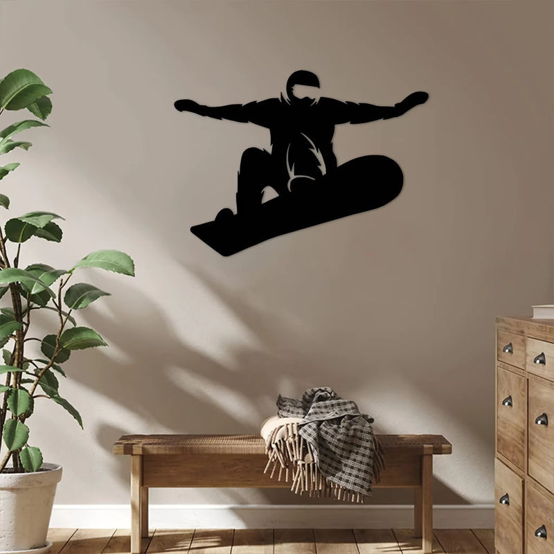 HELLOYOUNG Metall Wanddekoration Snowboarder in Schwarz - Bild 5