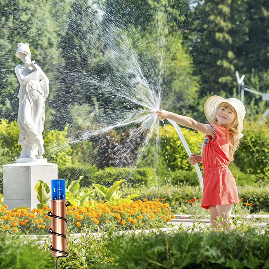 Shunmaii Kupfer-Regenmesser aus Metall zur präzisen Niederschlagsmessung und Gartenüberwachung in Kupferfarbe - Bild 2