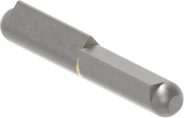 FeNau Anschweißband aus Stahl mit Messingring, Farbe Silber, Länge: 140 mm, Rollen-Ø: 20 mm, Stift-Ø: 12 mm - Bild 1