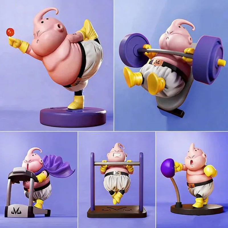 Bandai Dragon Ball GK Fat Majin Buu Anime Modellfigur aus Kunstharz in Rosa, 10 cm - Bild 1