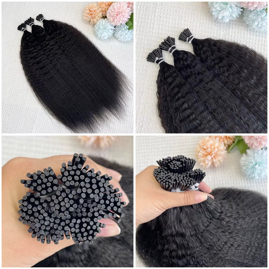 isheeny Yaki Straight Microlink I Tip Haarverlängerungen, Virgin Human Hair, Damen - Bild 6