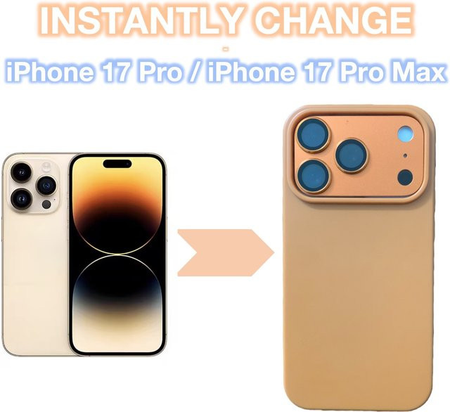 Handyhülle mit Kameraschutzfolie für Apple iPhone 14, 15 und 16 Pro Max in Orange - Bild 1