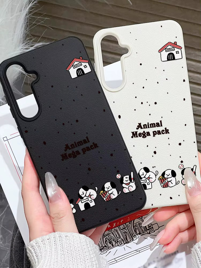 Niedliche Hunde Handyhülle in Pink für Samsung Galaxy S25 Ultra S24 FE S23 A56 5G A55 A36 A53 A35 A34 A06 A07 A26 A16 A17 A05S weiche matte Schutzhülle - Bild 3
