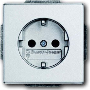 Busch-Jaeger Steckdosen-Einsatz alusi Schuko 2P+E 16A 250V Silber IP20 Unterputz - Bild 2