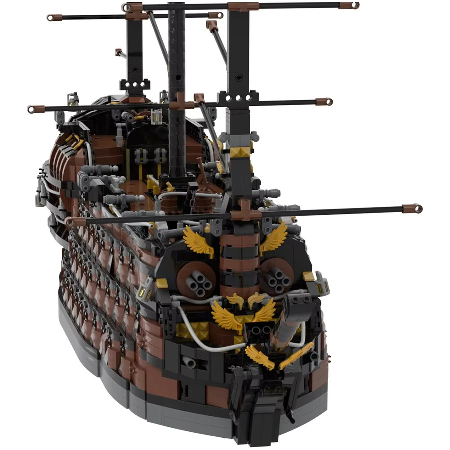 Gobricks Piratenschiff Bausteine Set in Braun als kreatives Lernspielzeug für Erwachsene - Bild 4