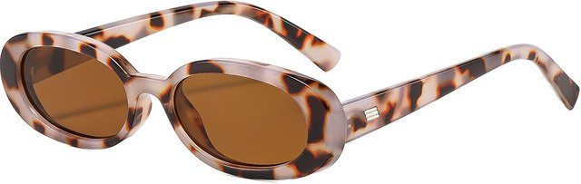 Kleine ovale Sonnenbrille, Vollrand, braun, Kunststoff - Bild 1