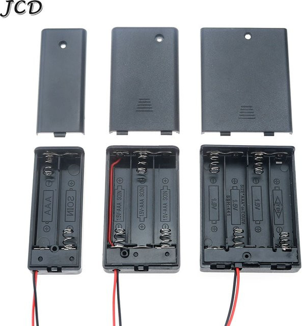 JCD AAA Batteriehaltergehäuse mit EIN/AUS-Schalter in Schwarz für 2, 3 oder 4 Slots - Bild 1