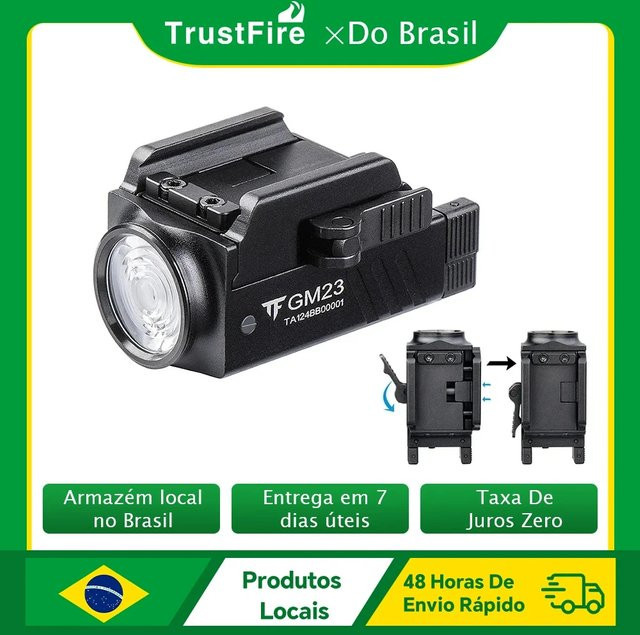 Trustfire GM23 Taktische LED-Taschenlampe in Schwarz mit 800 lm und USB-Schnellladefunktion für 20 mm Picatinny-Schienen - Bild 1