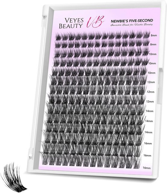 Veyesbeauty Dreamy Lashes Cluster Lash Tray, schwarz, 8-16 mm - Bild 1