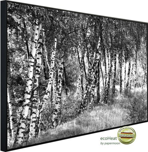 papermoon EcoHeat Infrarotheizung Birkenwald Schwarz Weiss mit Matt-Effekt und App-Steuerung - Bild 1