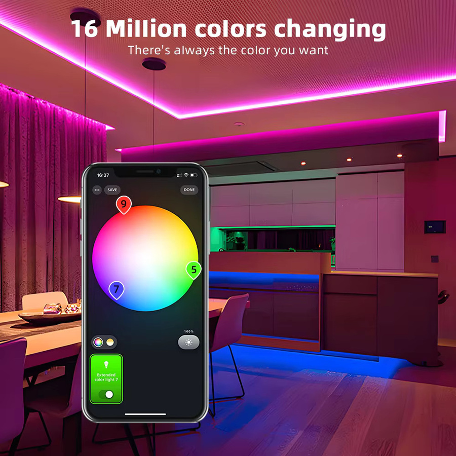 CENFAYA Zigbee 3.0 RGB+CCT LED-Streifen 24V, dimmbar, Smart Home kompatibel mit Alexa, Echo und Tuya, multicolor - Bild 2