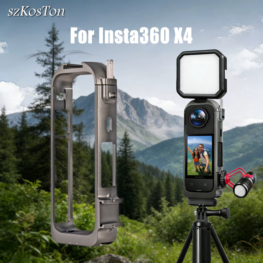 Insta360 X4 Schutzrahmen aus Metall in Grau mit Kaltgaragenschuh-Halterung - Bild 5