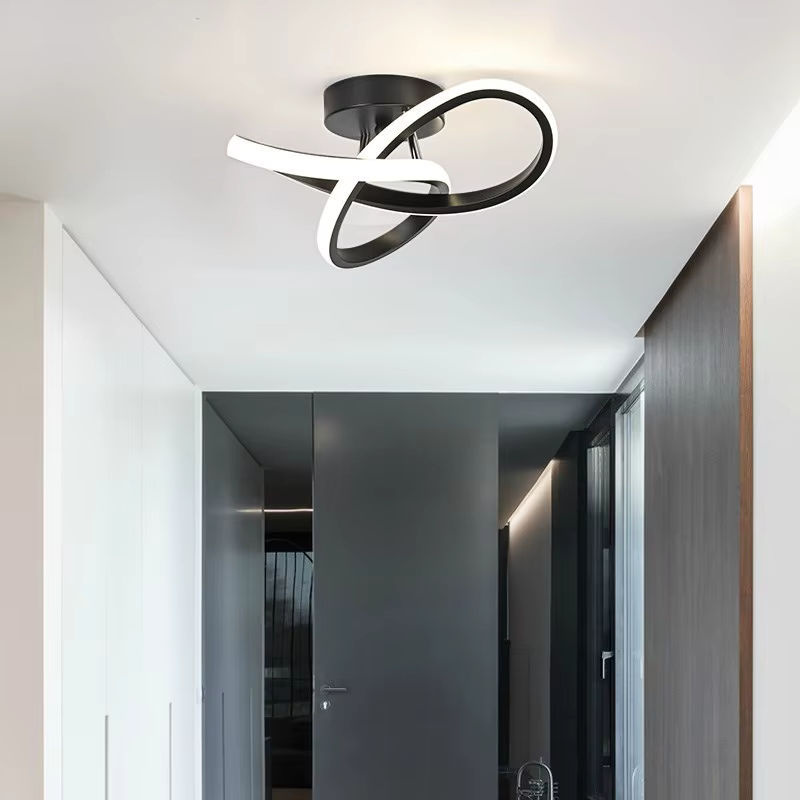 DARHYN Moderne LED Deckenleuchte im nordischen Design für Wohnzimmer, Schlafzimmer, Flur und Balkon in Weiß oder Schwarz - Bild 2