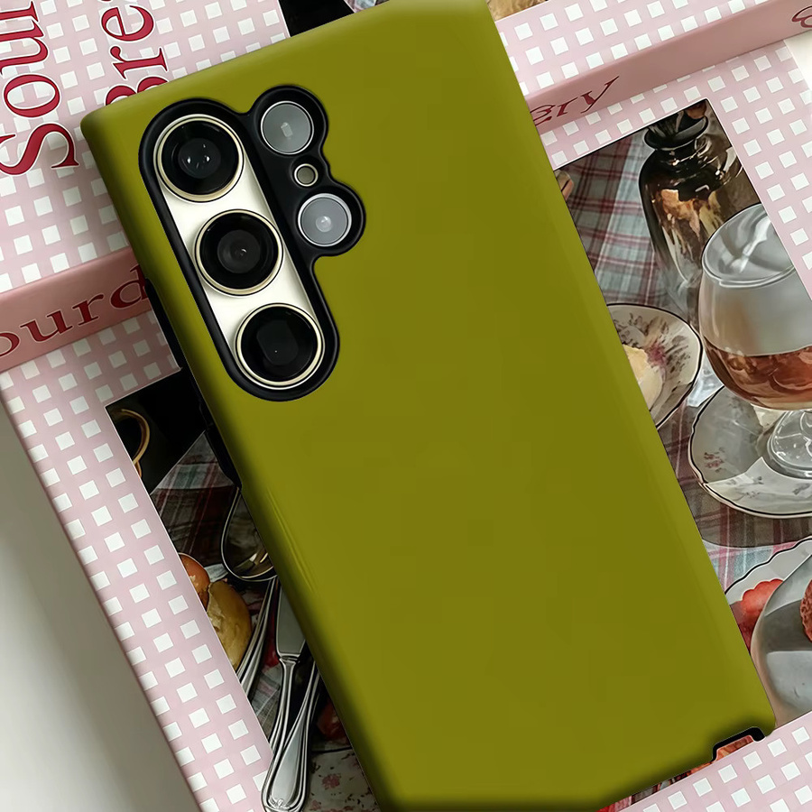 Stoßfeste Doppelschicht Handyhülle für Samsung Galaxy S25 Ultra, S24, S23 Ultra und S23 Plus in Olivgrün - Bild 4