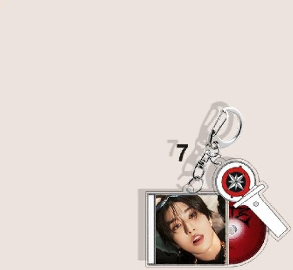 Stray Kids Schlüsselanhänger, Mini-Schallplattenalbum-Design, Gray, Unisex - Bild 1