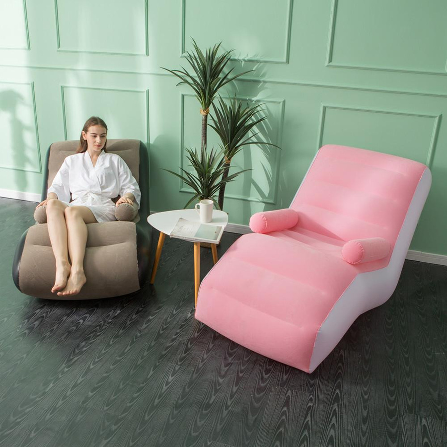 Aufblasbares Sofa Rosa, Faltbares und Tragbares Luft-Terrassen-Set für Innen und Außen, B/T/H: 140 x 85 x 80 cm - Bild 2
