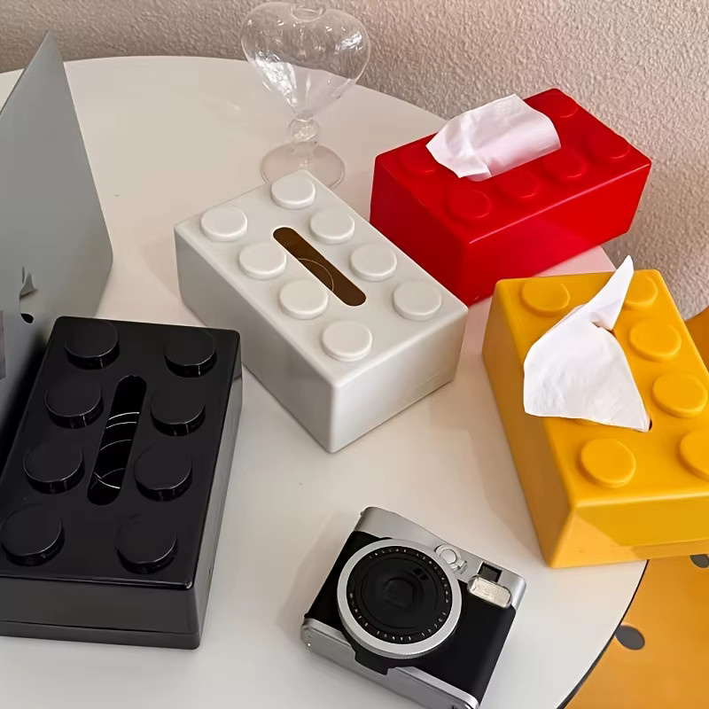 PGY Taschentuchbox im Baustein-Design, grüne Serviettenbox aus Kunststoff für Wohnzimmer und Couchtisch, B: 20,0 cm, H: 8,0 cm, T: 1,0 cm - Bild 3