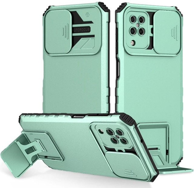 Stoßfeste Handyhülle mit Kamera-Schutz und Live-Ständer für Samsung Galaxy A12, A22 4G, A22s, A42 5G, M32 und M12 in verschiedenen Farben - Bild 1
