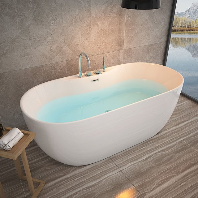 Home Deluxe Badewanne LENI mit Armatur, weiß, oval, Acryl, B/T: 170 x 80 cm - Bild 1
