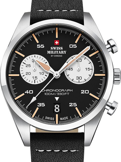 Swiss Military Chronograph, Quarz, Edelstahl, 43 mm, Herren - Bild 1