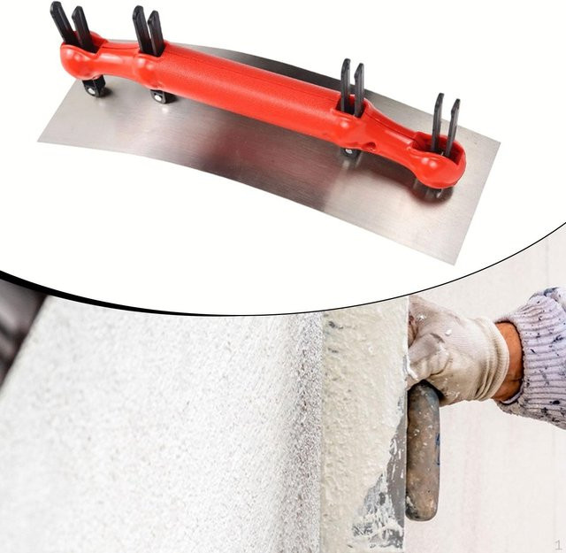 Flexible Putzkelle aus rostfreiem Edelstahl in Rot für Beton und Zylindrische Formen - Bild 1