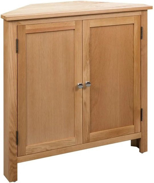 vidaXL Eckschrank aus Massivholz Eiche in Braun, B/T/H: 80 x 33,5 x 78 cm - Bild 1