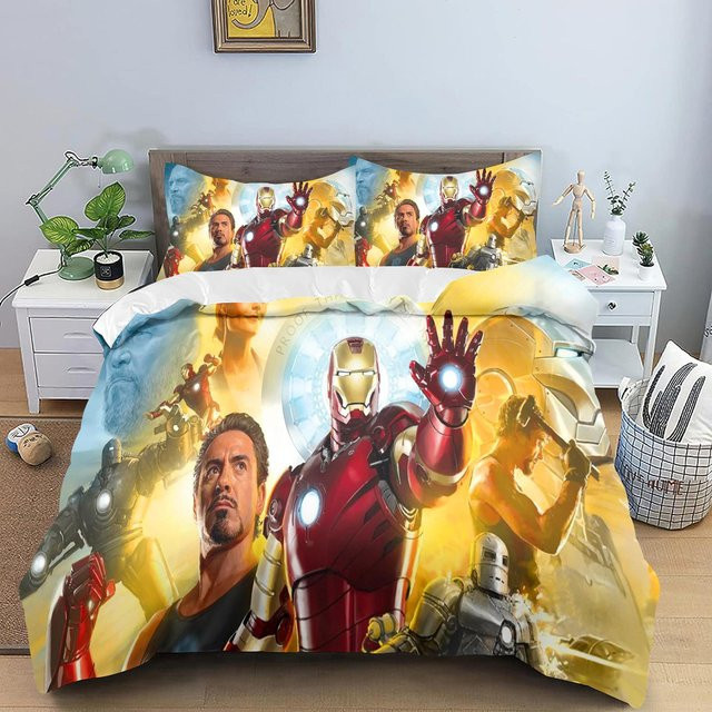 Iron Man und Kuromi Bettwäsche-Set für Kinder, 3-teilig aus 100% Polyester, Mehrfarbig, B/H: 180 x 210 cm - Bild 1
