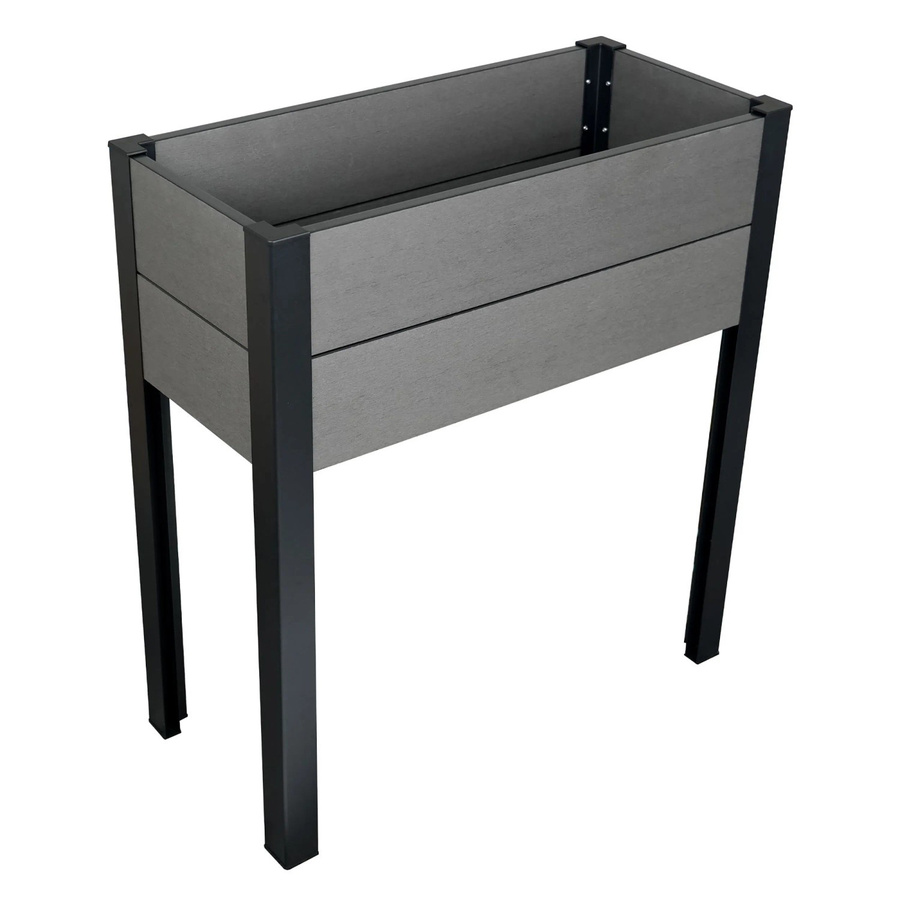 WPC Balkonhochbeet mit Alu-Pfosten in Grau-Schwarz, B/T/H: 80 x 88 x 35 cm - Bild 2