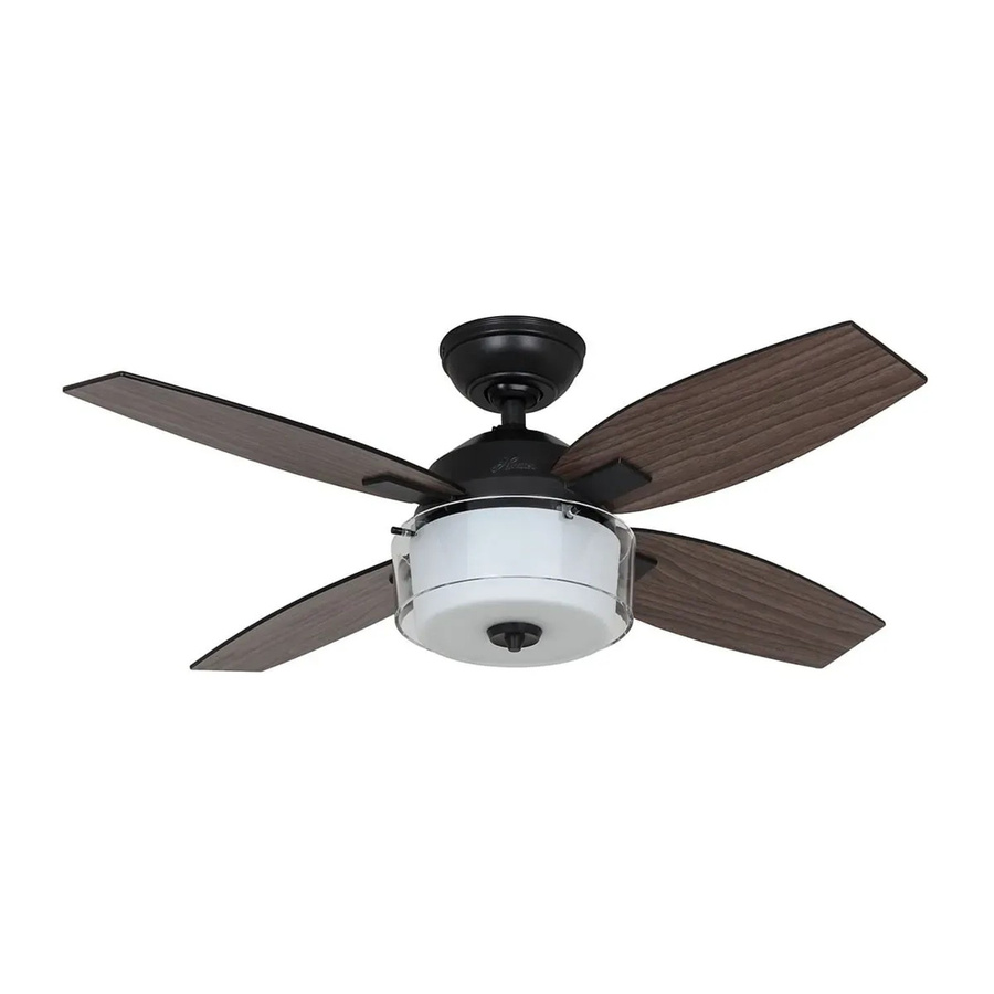 HUNTER FANS Deckenventilator Central Park in Stahl gealtert mit Beleuchtung und Wandschalter, Durchmesser: 107 cm - Bild 2