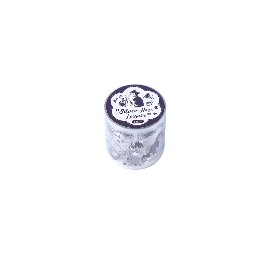JIANWU Washi Tape Silver Mist Vintage Cat Landschaft Motiv für Scrapbooking und Journaling - Bild 4