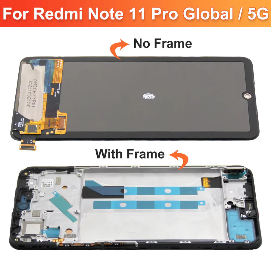 Xiaomi Redmi Note 11 Pro 5G AMOLED Display mit Touchscreen Digitalisierer in Schwarz, 6.67 Zoll - Bild 2