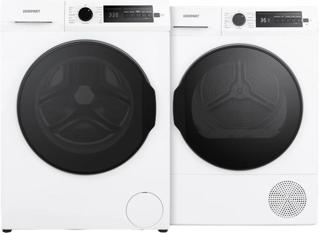Veripart Waschmaschine VPWM1400A28WDE und Wäschetrockner VPDR8EWDE Set, Weiß, Freistehend - Bild 1